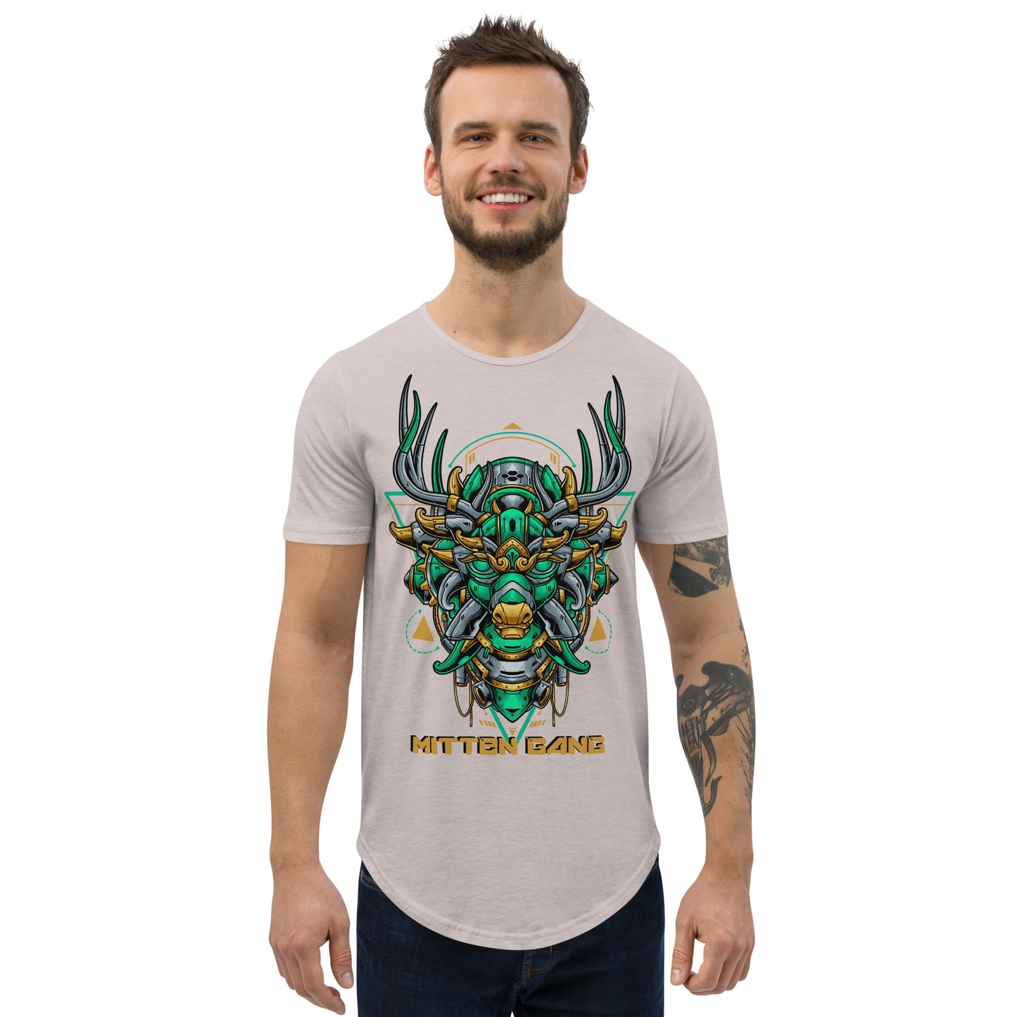 Mecha-Deer Curved Hem T-Shirt