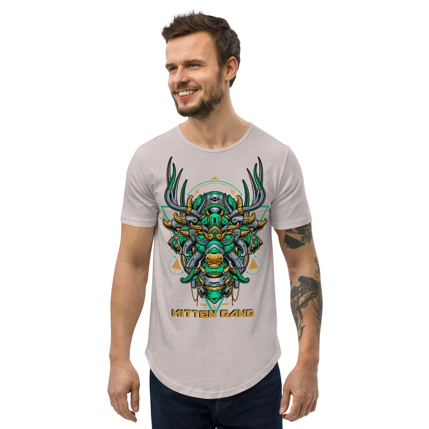 Mecha-Deer Curved Hem T-Shirt