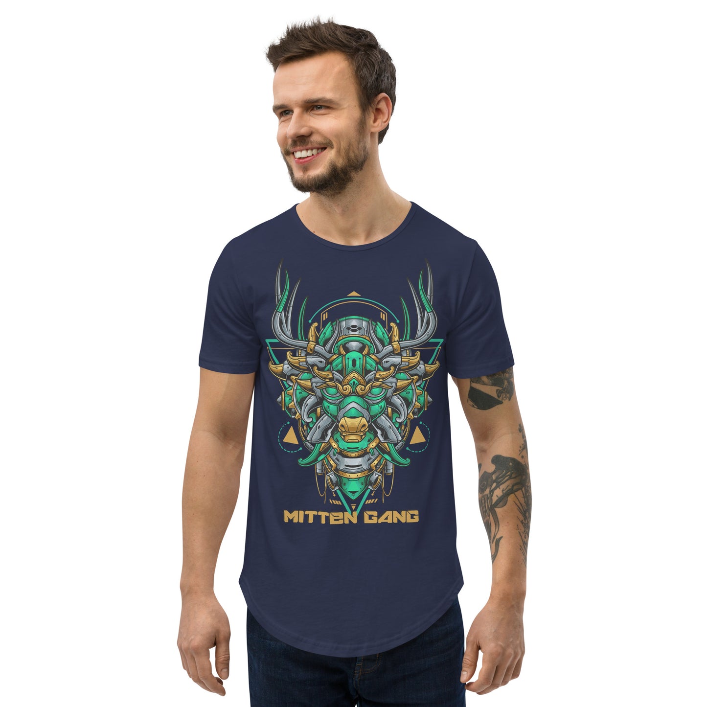 Mecha-Deer Curved Hem T-Shirt