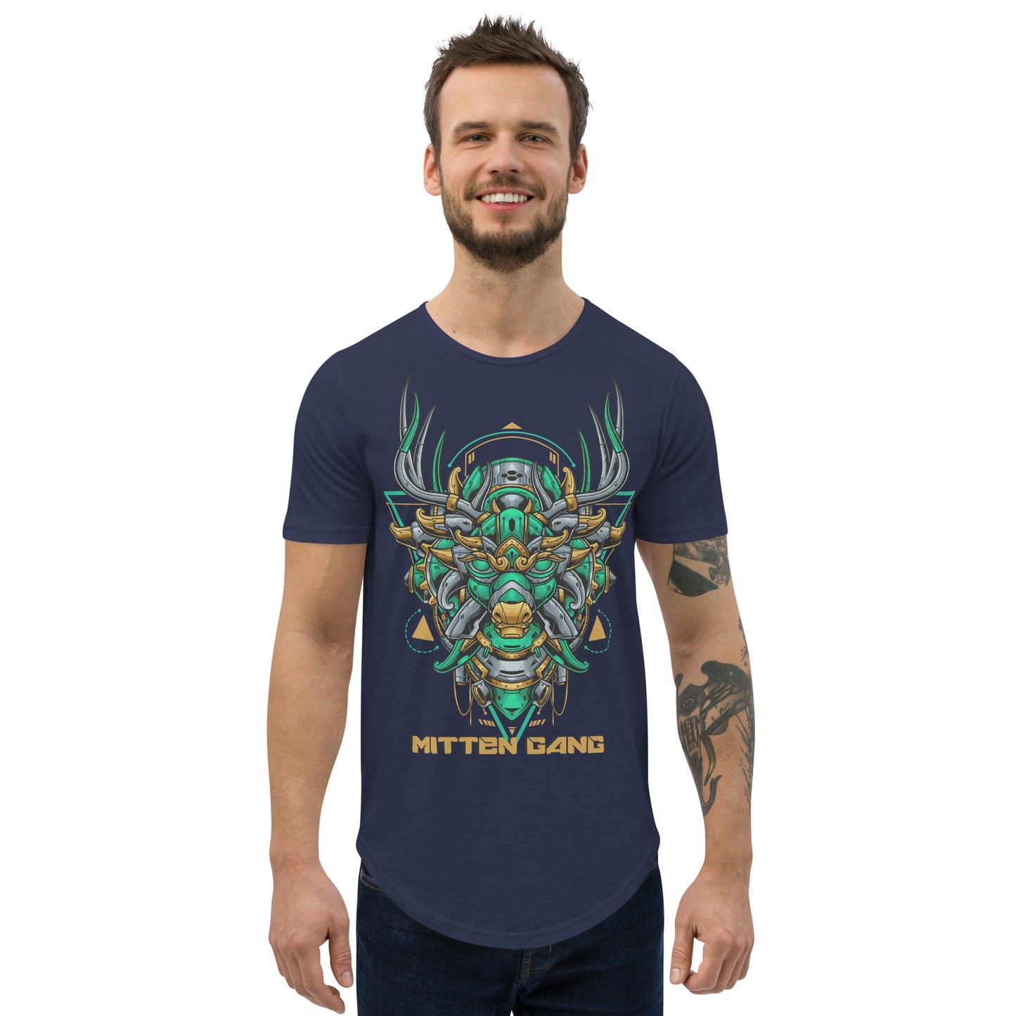 Mecha-Deer Curved Hem T-Shirt