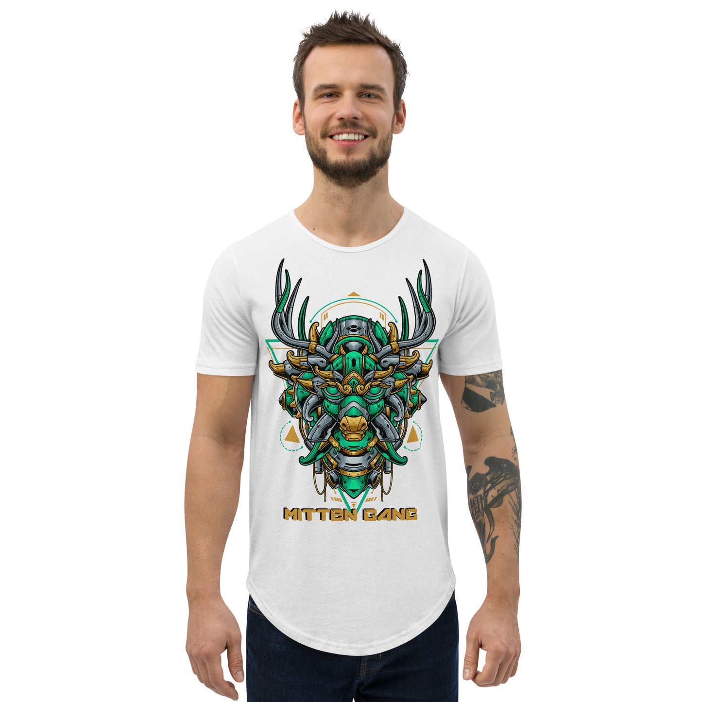 Mecha-Deer Curved Hem T-Shirt